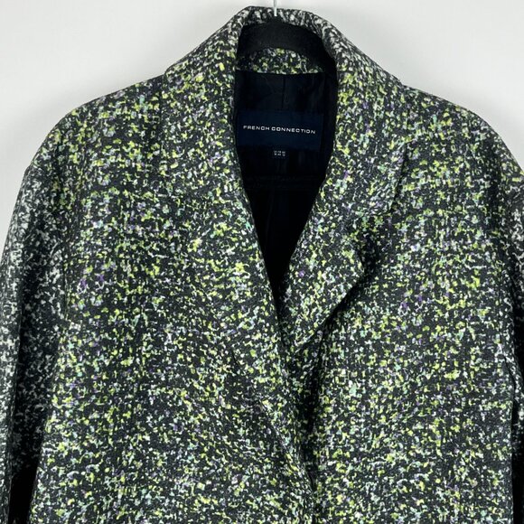 French Connection Pea Coat Size 12 Multicolor Long Sleeve Double Breaster Lined - Picture 2 of 12